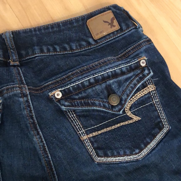 AE Dark Wash Mid rise Flare Jean - Picture 5 of 10